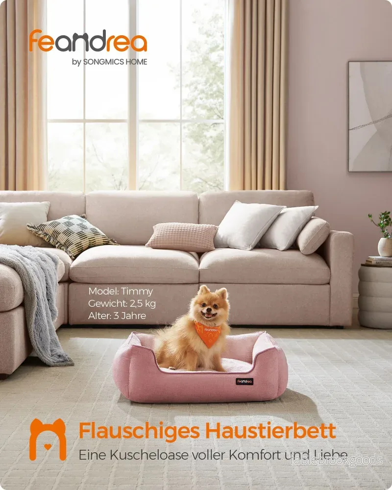 Hundsäng – Linnelook – För små hundar – Pastellrosa - Bild 2