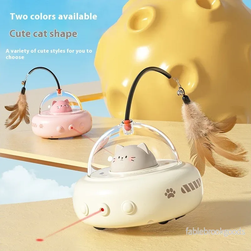 Smart Teaser Cat Toy Electric UFO Cat Teaser Stick With Bell Training Pet Toys Replaceable Feather Interactive Cat Supplies Pet Supplies Pets Products - Bild 2