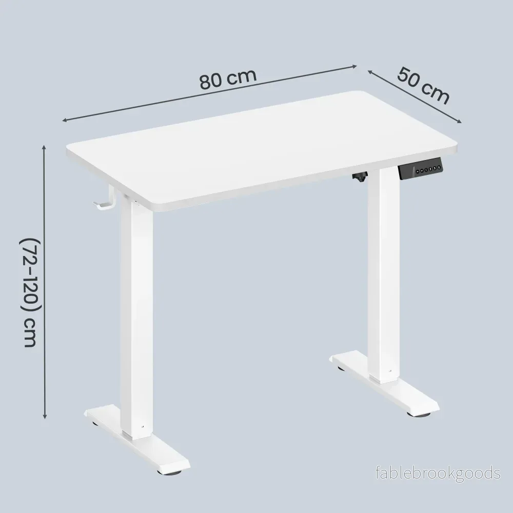 Elektrisch Zit-Sta Bureau - 80 x 50 cm - Geheugenfunctie - Wit - Bild 3