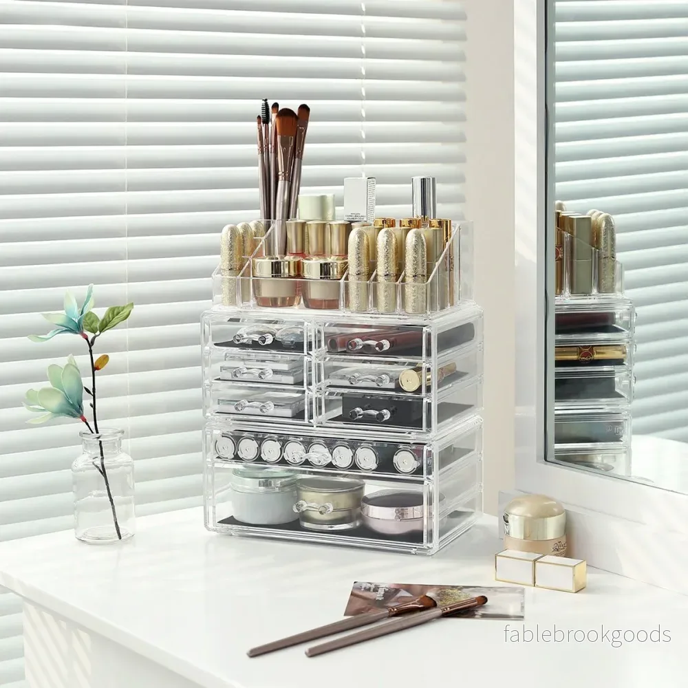 Kosmetisk organisatör – transparent – 23,8x15,3x29,4 cm – transparent - Bild 3