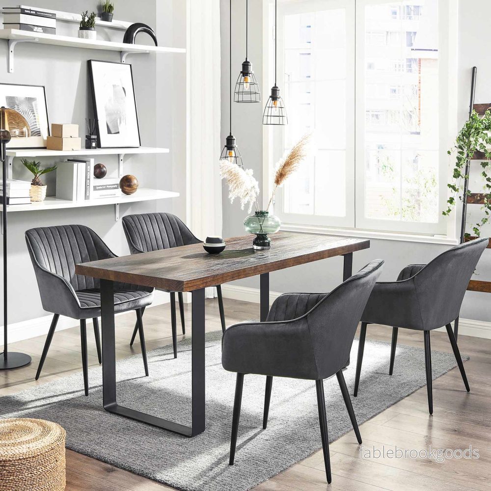 Matsalsstol - Fåtölj med armstöd - Klädd - Grå - Bild 2
