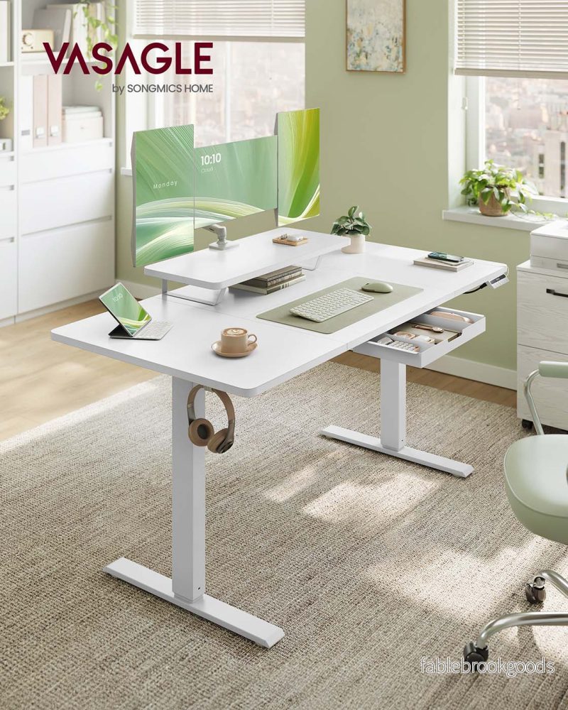 Skrivbord – Justerbart i höjdled – Monitorstativ och USB – Arbetsplats - Bild 2