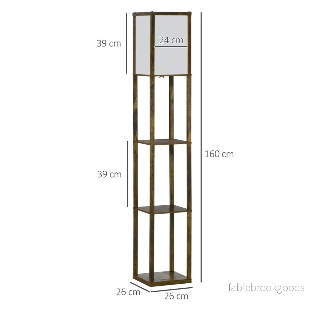 Golvlampa med hyllor och lampskärm, E27 sockel, 40W - Bild 3