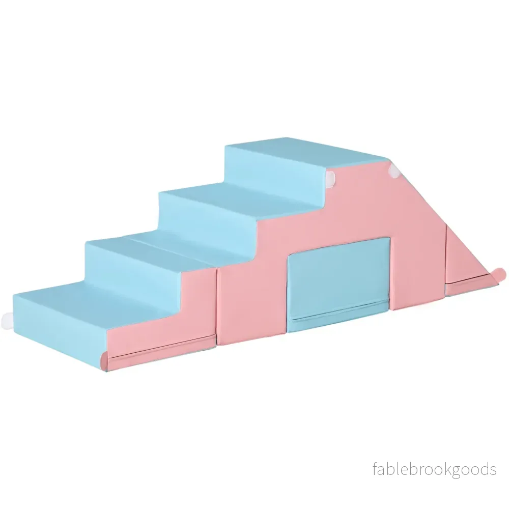 Byggklossar av skum, bord och stolar, omkonfigurerbar, rosa/blå