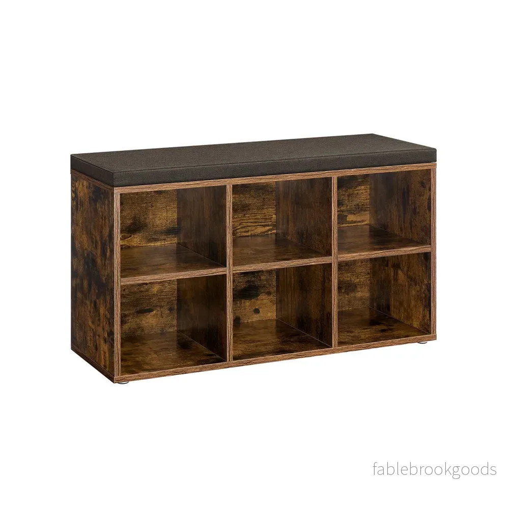 Skoställ med sits – Vintage Brown – 30 x 87 x 48 cm