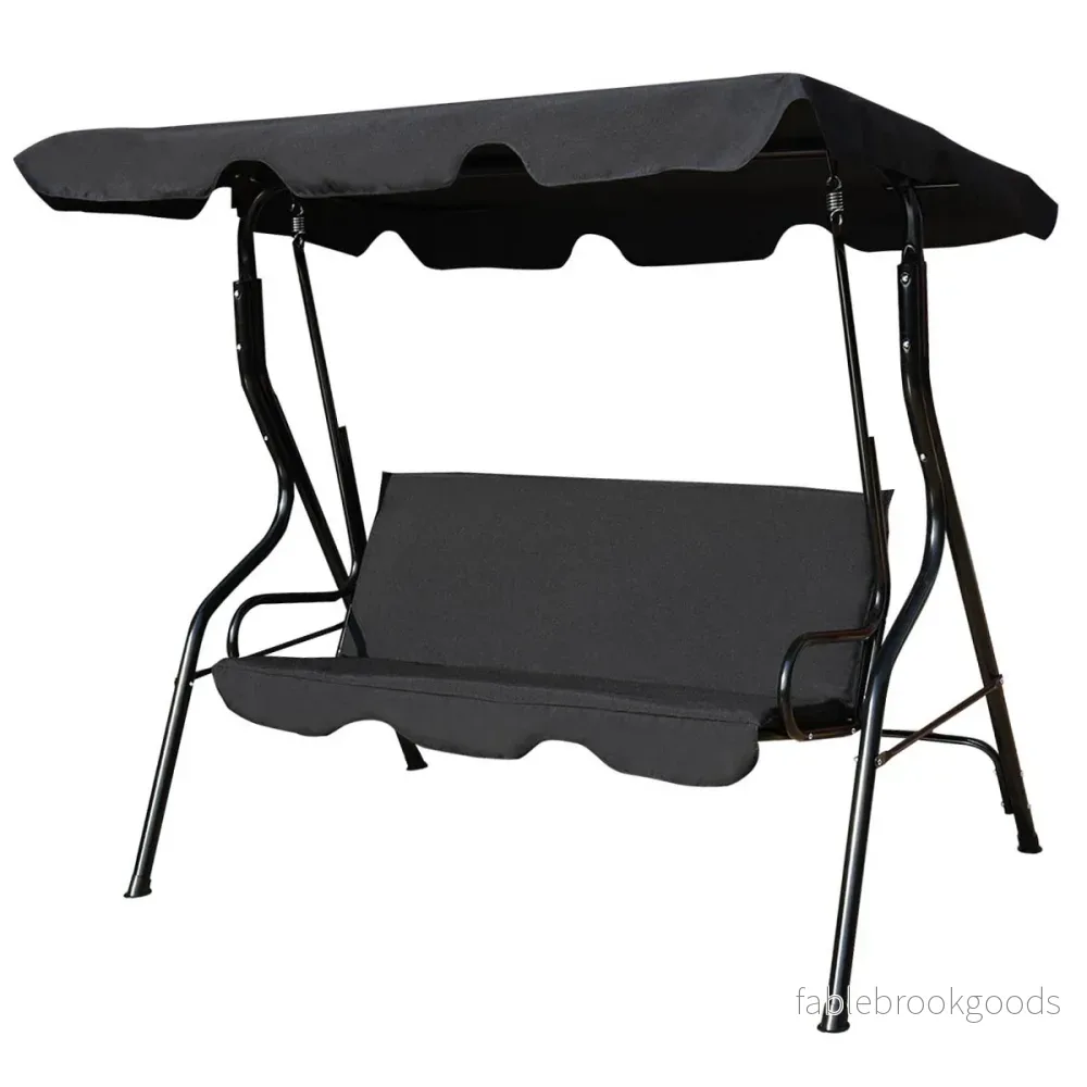 Hollywood – swing sits trädgård gunga gungbänk med taklucka grön/brun/ – 3 172 x 154 x 110 cm – Svart - Bild 2