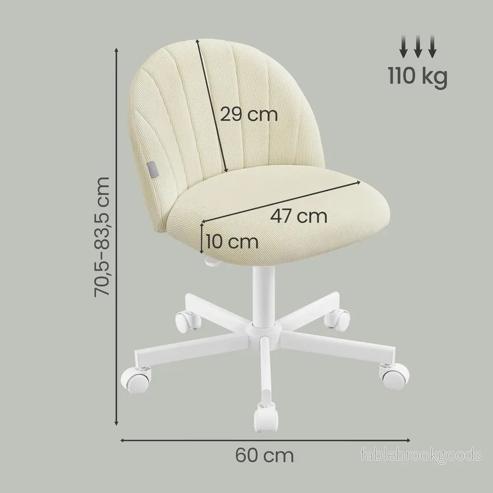 Kaptafelstoel - Draaibaar - In Hoogte Verstelbaar - Pluche - Beige - Bild 3