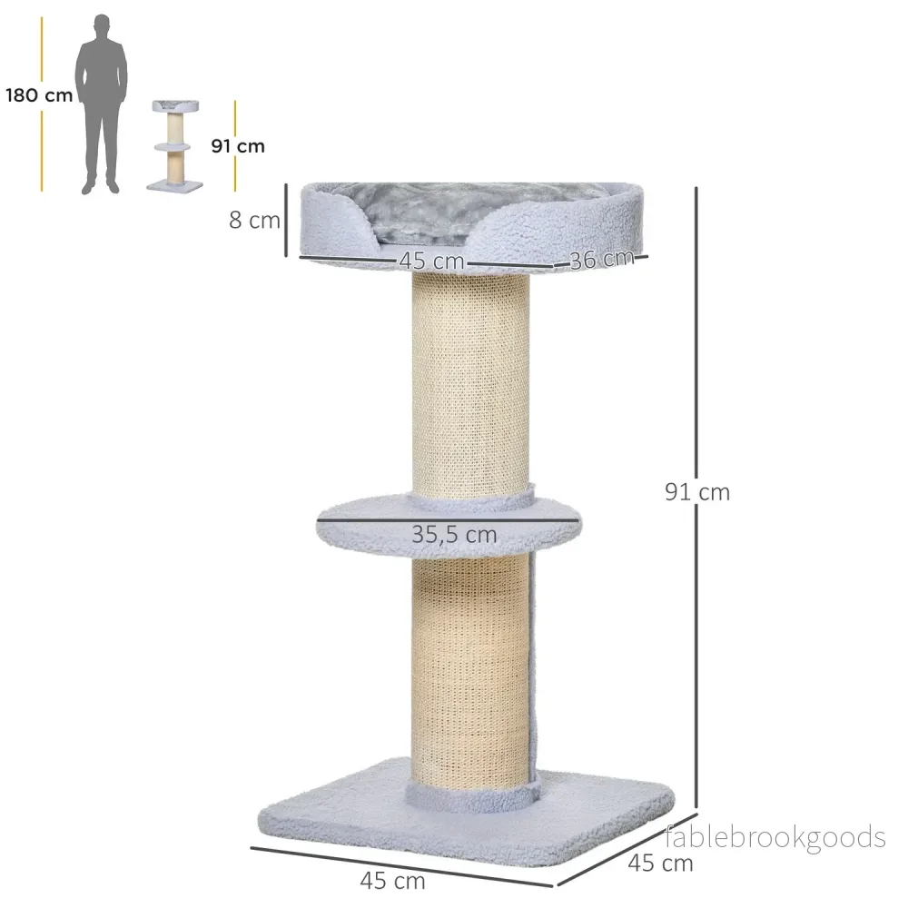 Ljusblå Sisal Cat Play Tree, 91cm, 30kg Kapacitet - Bild 3