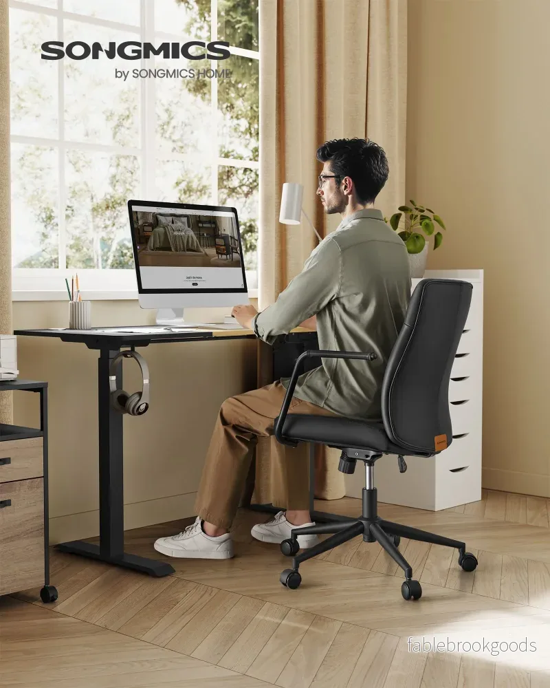 Kontorsstol – ergonomisk design – bläcksvart - Bild 2