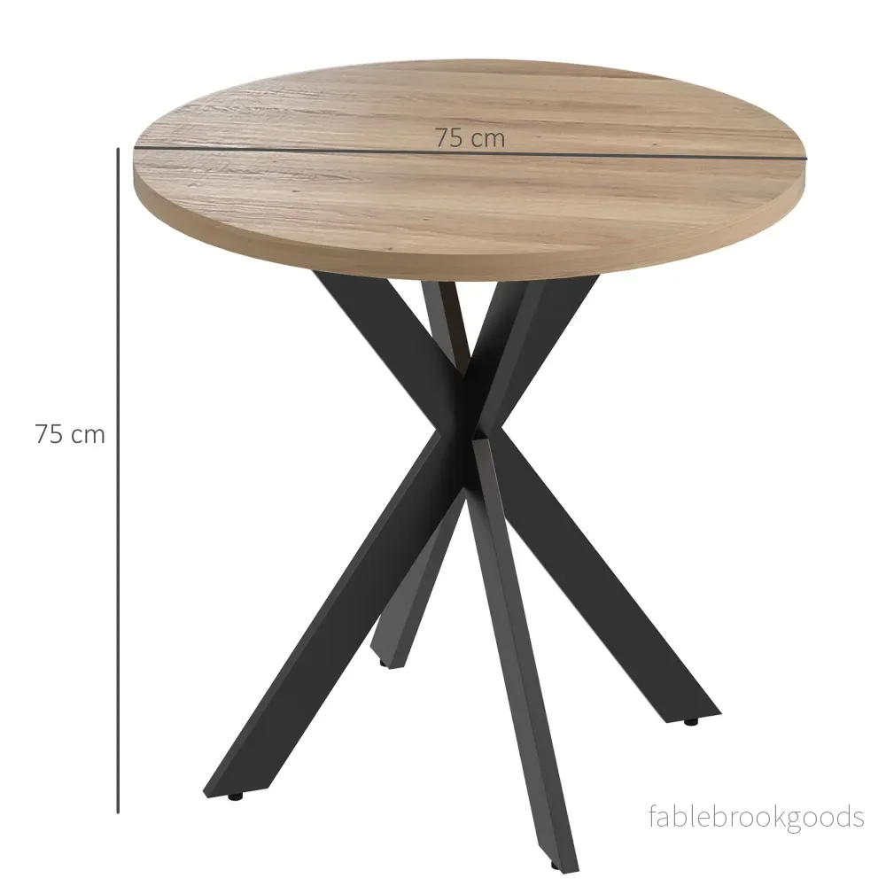 Runt matbord, 75 cm, plats för 2-4, brun MDF - Bild 3