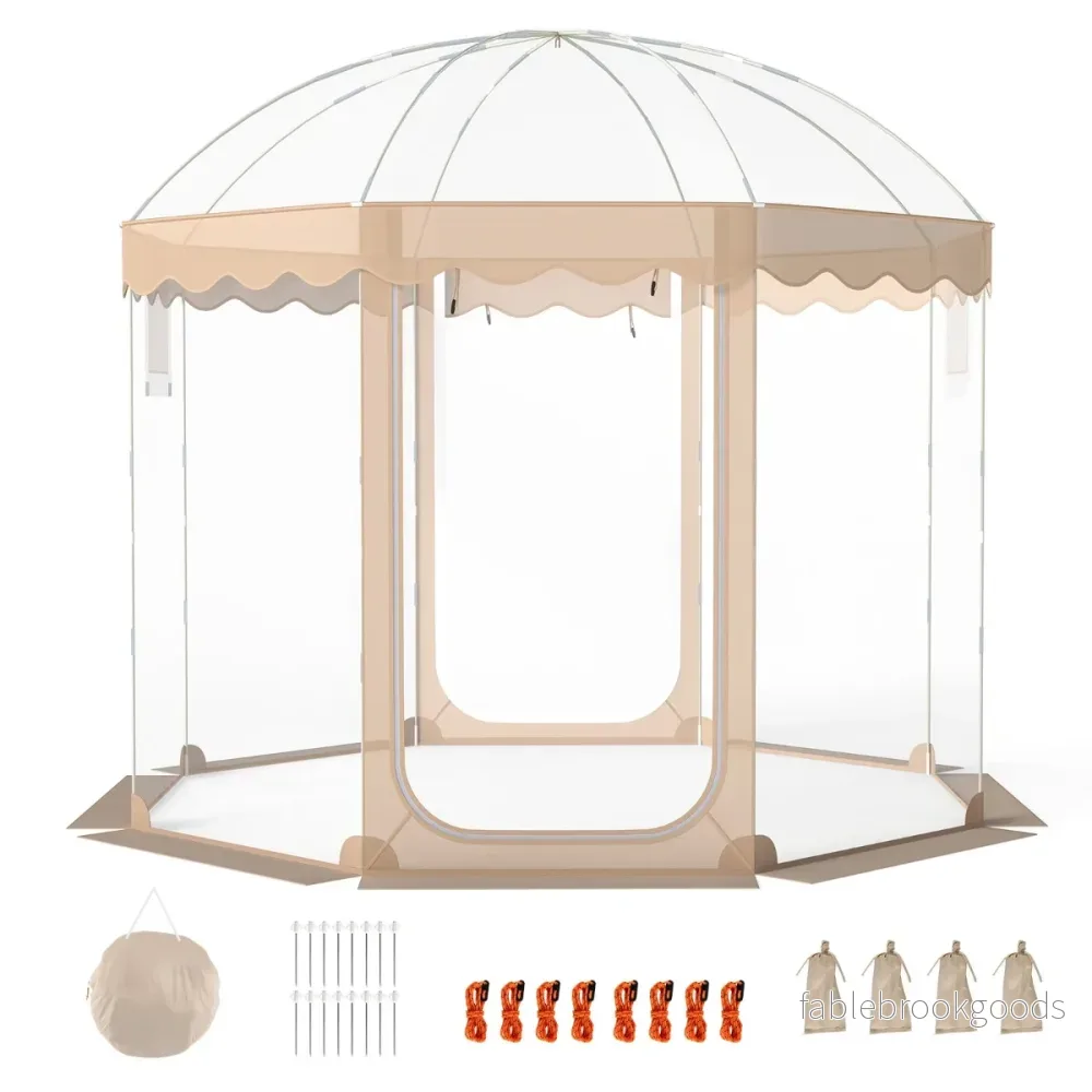 Genomskinligt – pop up tält för personer med 540° utsikt och bärväska, väderbeständigt – 8-10 – Genomskinlig