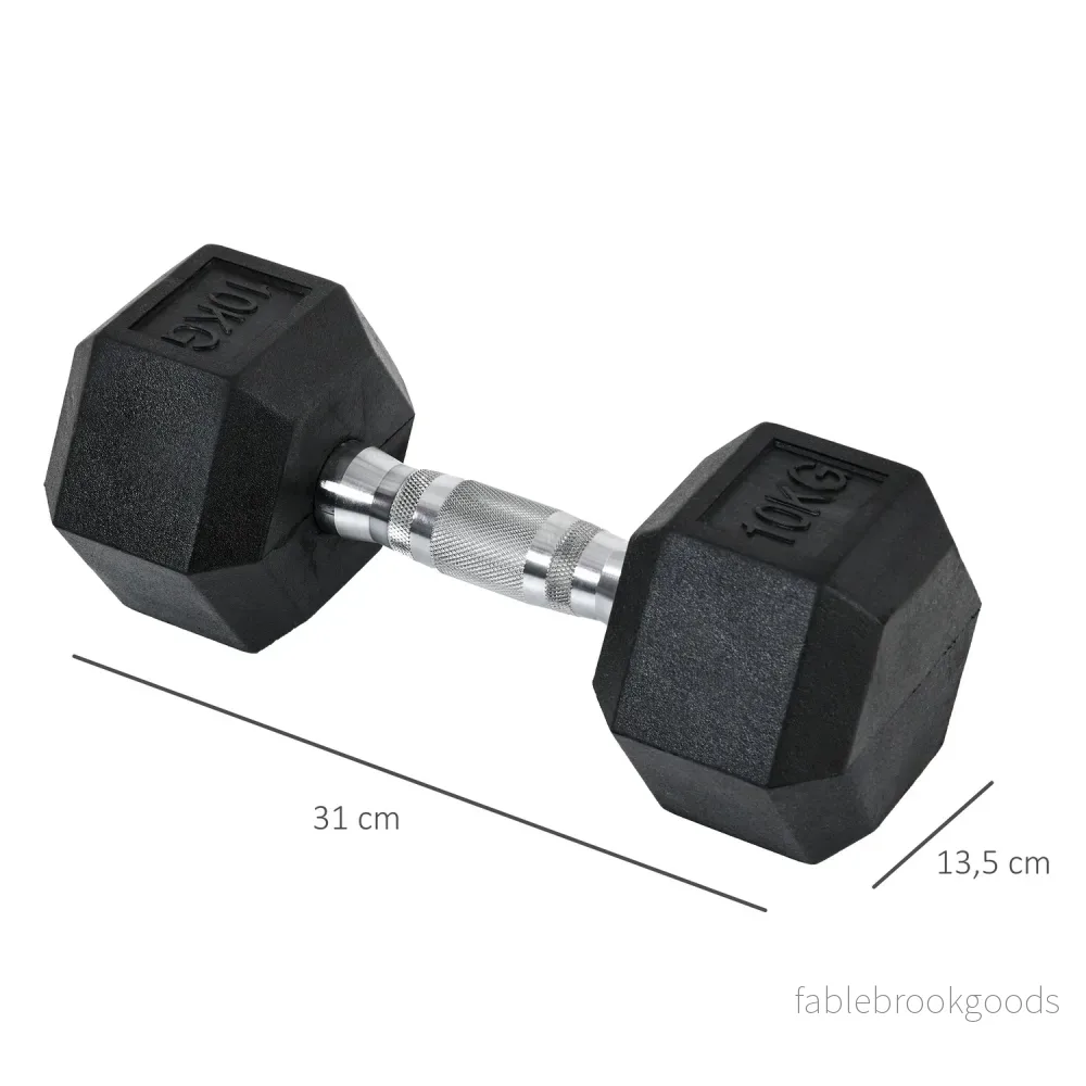 Hexagon Hantelset, 2x10kg svart gummibelagt järn - Bild 3