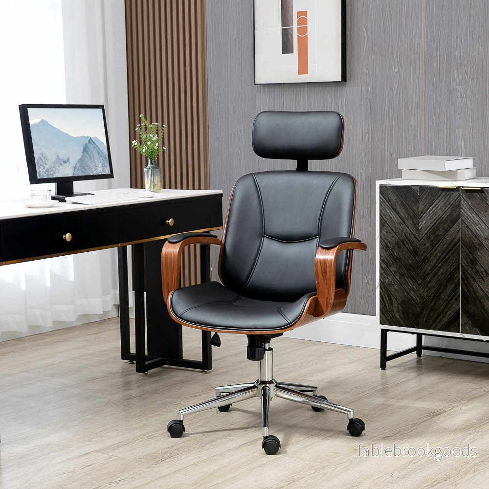 Ergonomisk kontorsstol med högt ryggstöd, svart - Bild 2