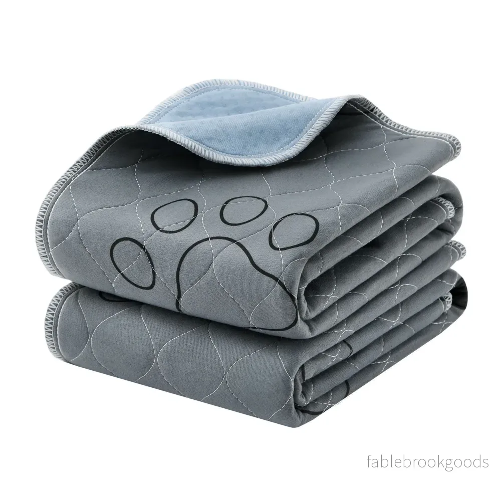 Puppy-onderlegger - Wasbaar en Lekvrij - 2-Delige Set - Grijs - 100 x 70 cm