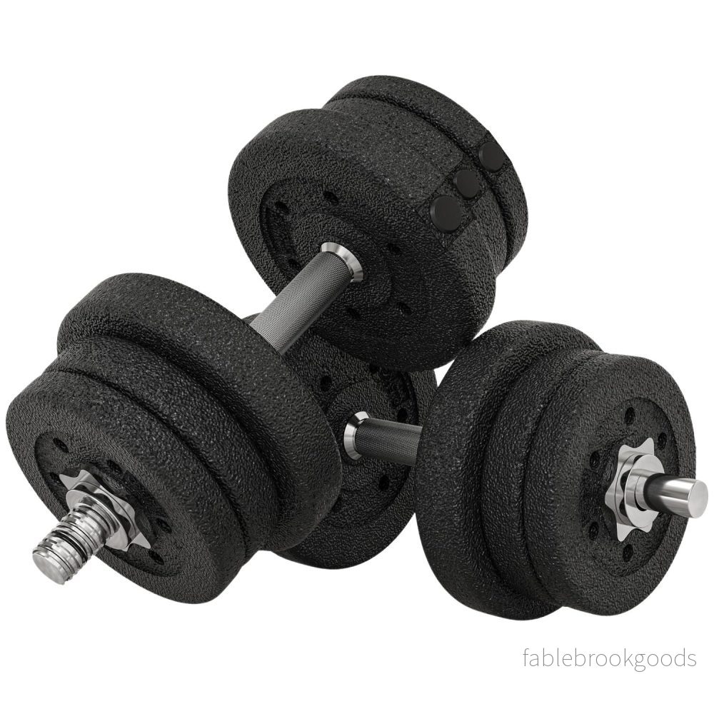 Hantelset 25KG hantelset med viktskivor för hemmakontoret gym stål konstläder svart
