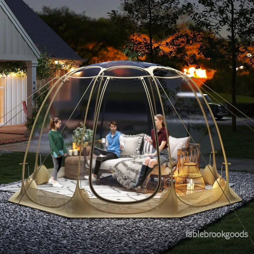 630° – transparent PVC tält Pop Up Bubble Bubbel för personer – 5-6 265 x 265 cm – Genomskinlig - Bild 3