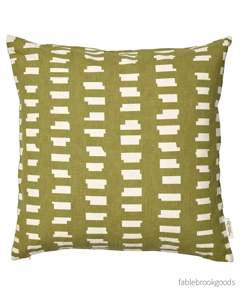 Kuddfodral Ikat Block Grön