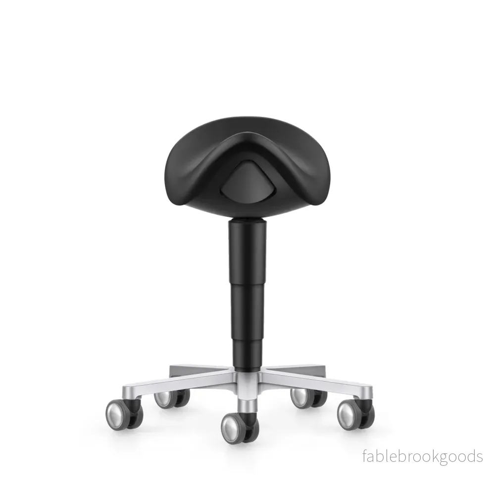Stool laboratorie/medical sadelstol, svart konstläder - Bild 2