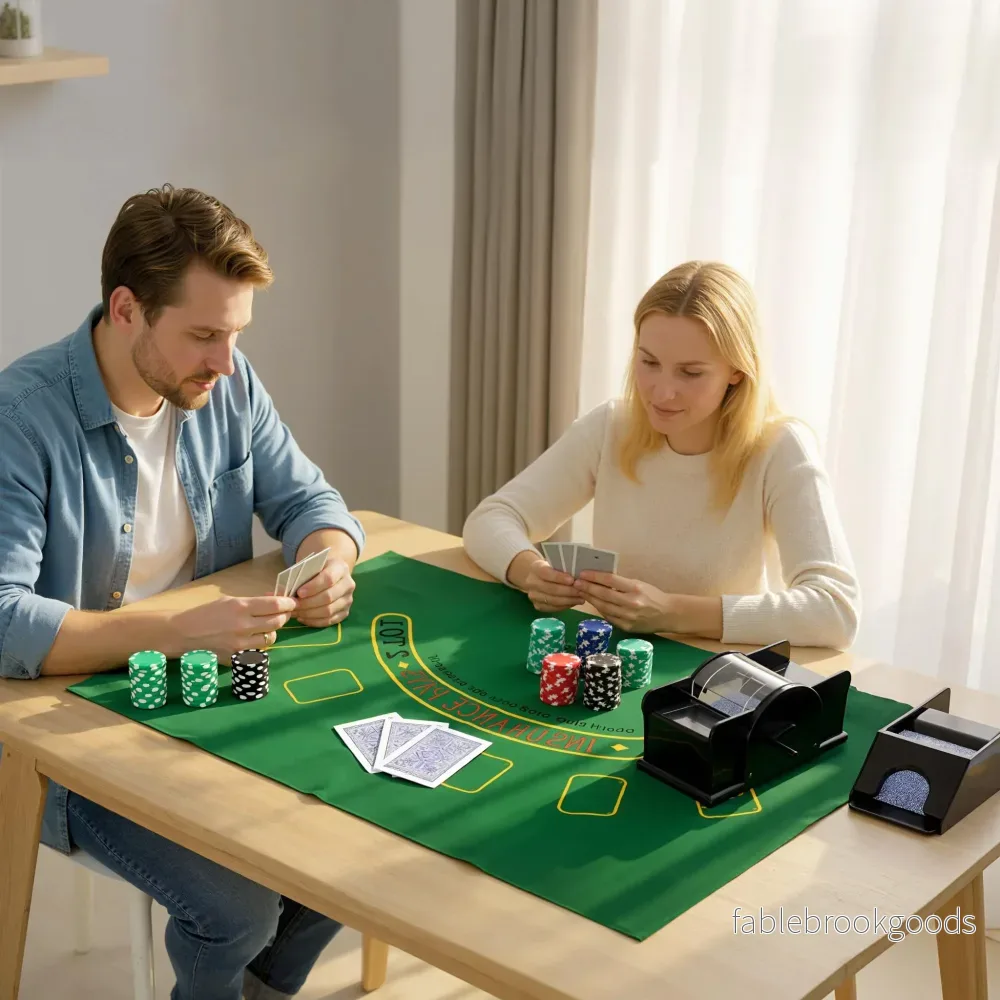 Pokerset med 300 marker, 2 kortlekar, tärningar, fodral för 8 spelare - Bild 2