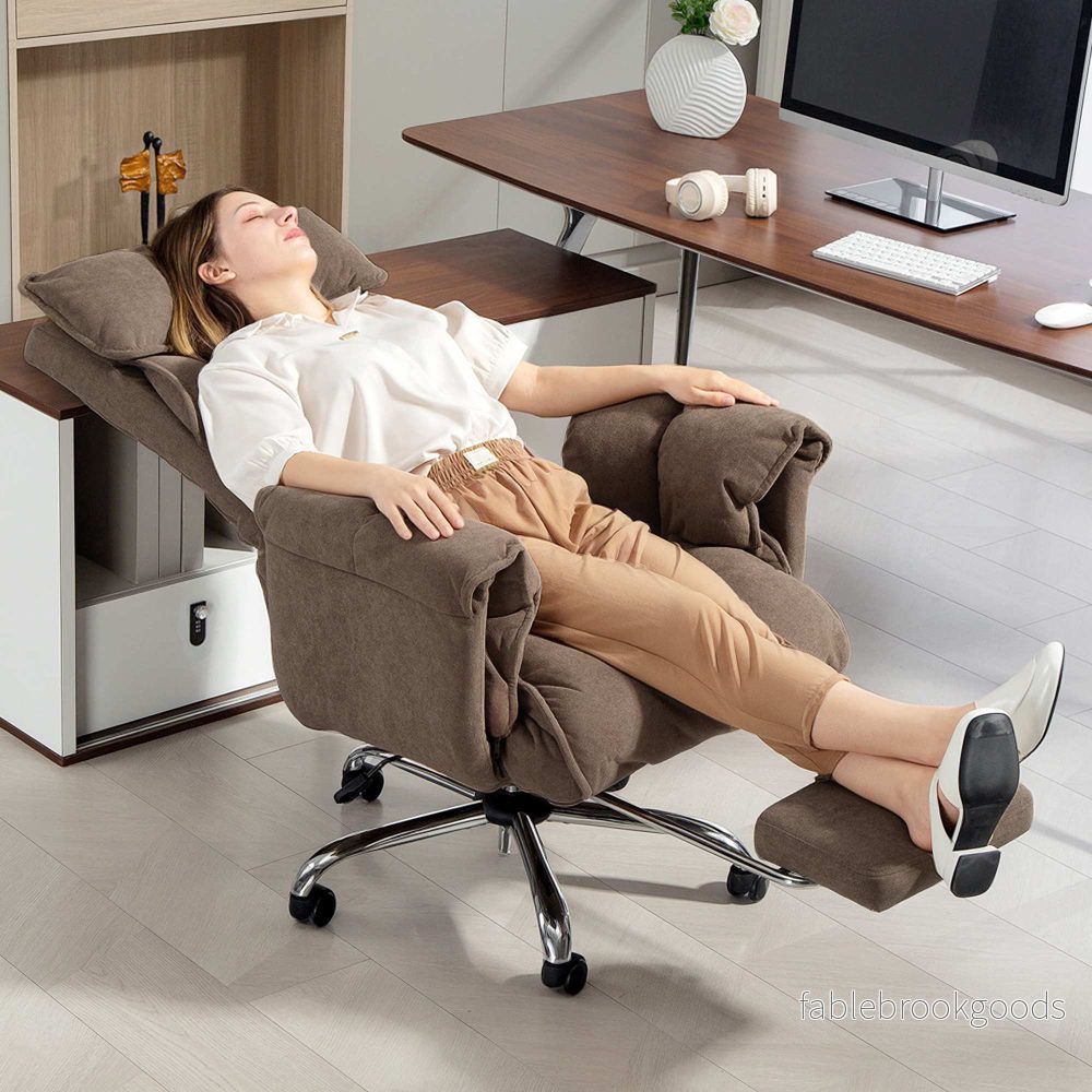 Ergonomisk kontorsstol med lutande ryggstöd och fotstöd - Bild 2