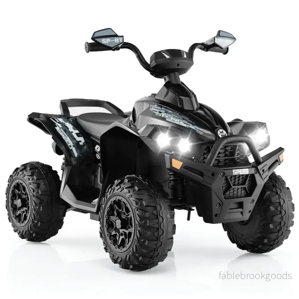 12V – el quad med musik tuta och LED strålkastare elektrisk – Svart