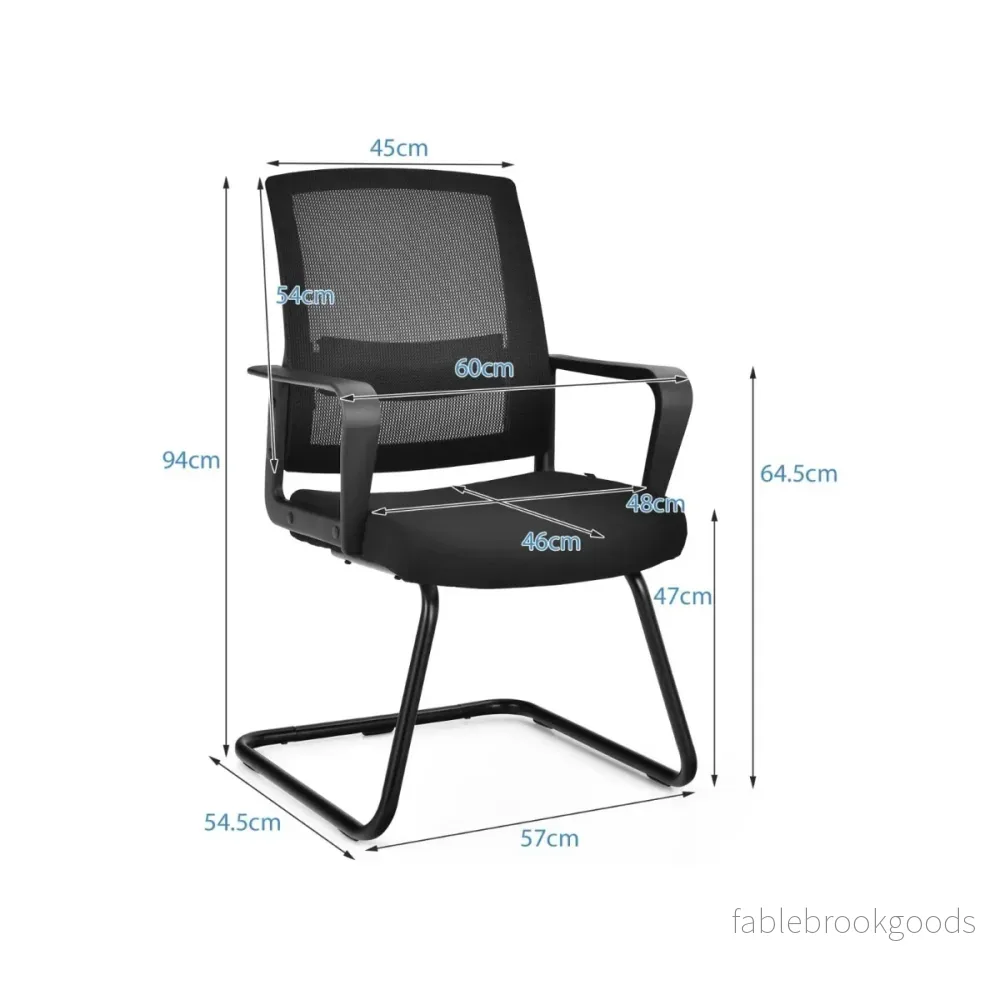 Mesh – kontorsstol med ryggstöd upp till lastkapacitet – 136 kg 60 x 54,5 x 94 cm – Svart - Bild 3