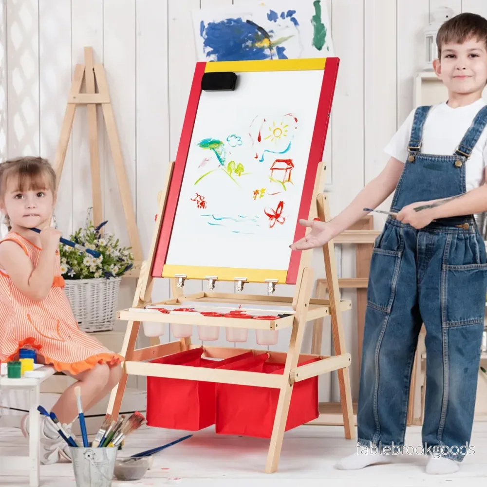 i – barnstafli Barntavla Dubbelsidig whiteboard och svarta – 3 1 52,5 x 51,5 x 106,5 cm – Natur - Bild 2