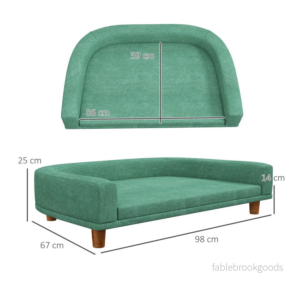 Bekväm husdjurssoffa med kudde, förhöjd grön design - Bild 3