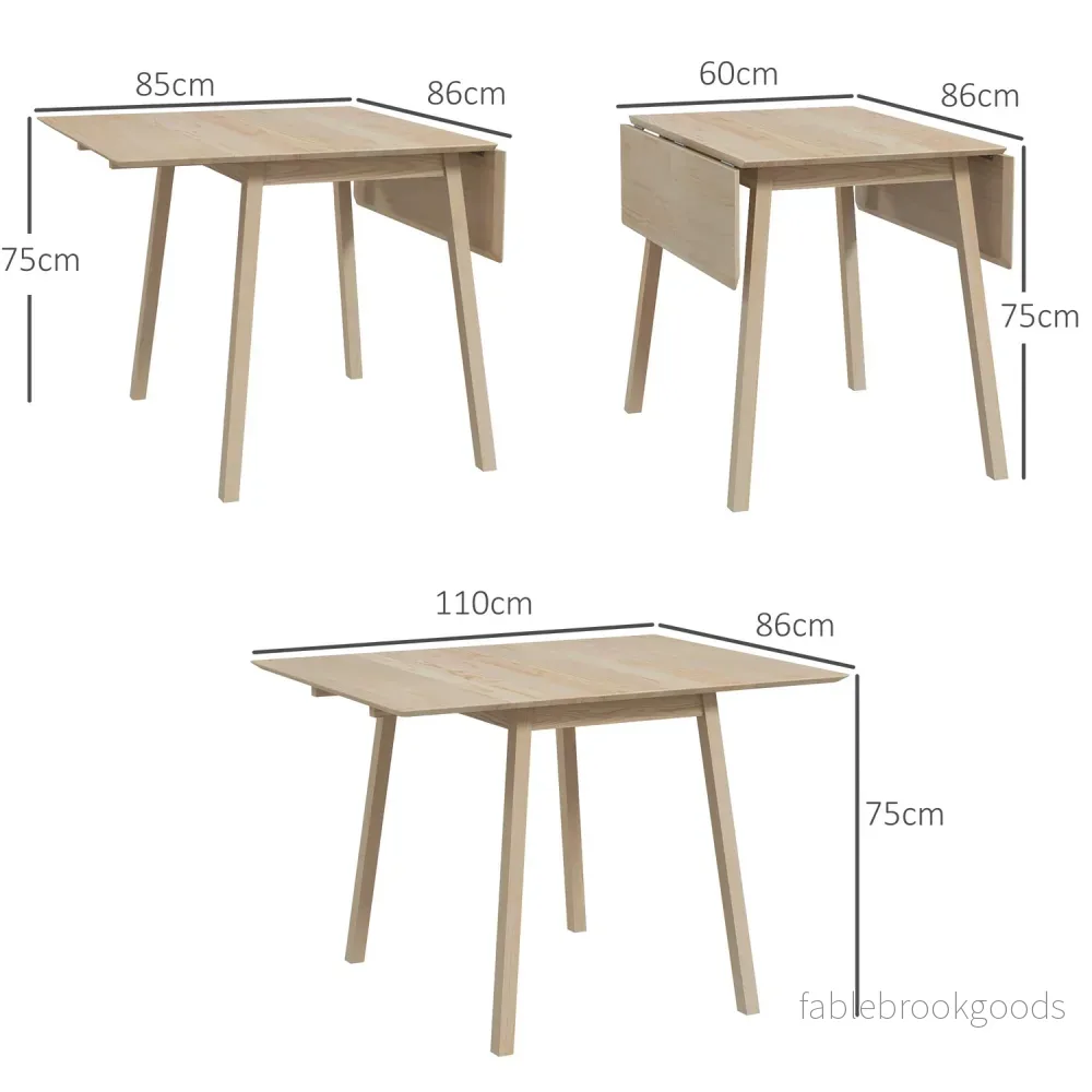 Träfällbart matbord, 2-4 platser, små utrymmen - Bild 3