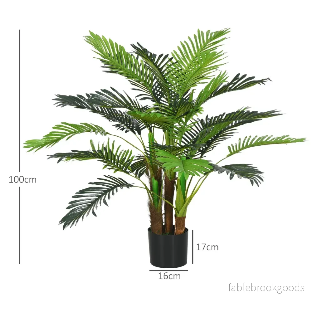 Konstgjord palm, 100 cm med 27 grenar, dekor inomhus/utomhus - Bild 3