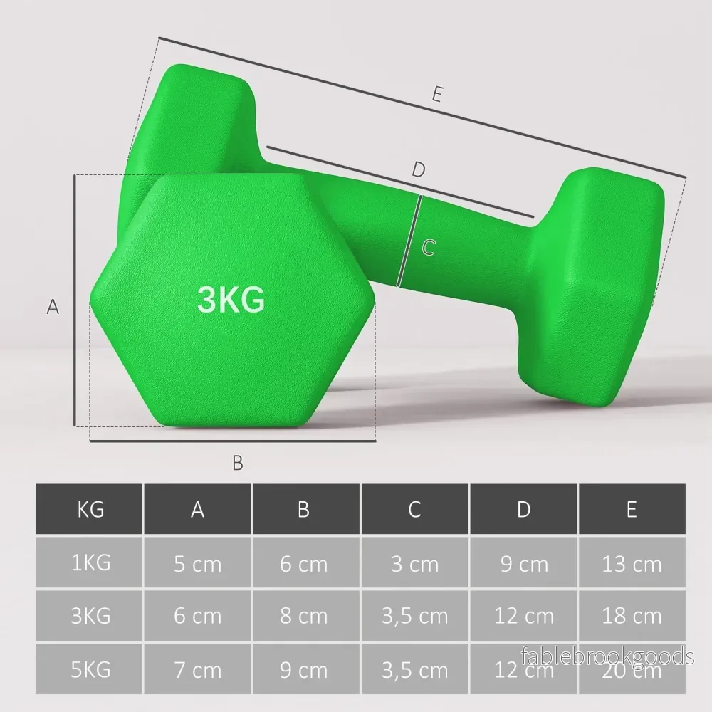Hantelset med stativ – 6 par: 1 kg, 3 kg, 5 kg - Bild 3