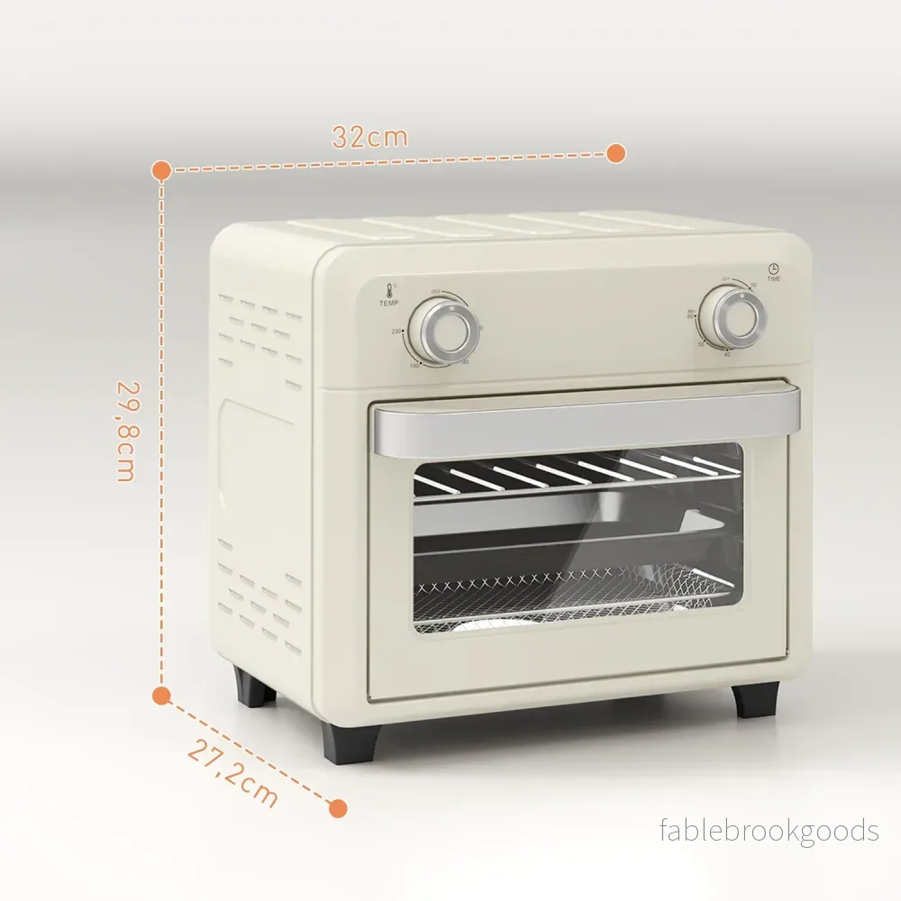 Mini Air Fryer Ugn 10L, Rostfritt Stål, Pekskärm, 1000W - Bild 3
