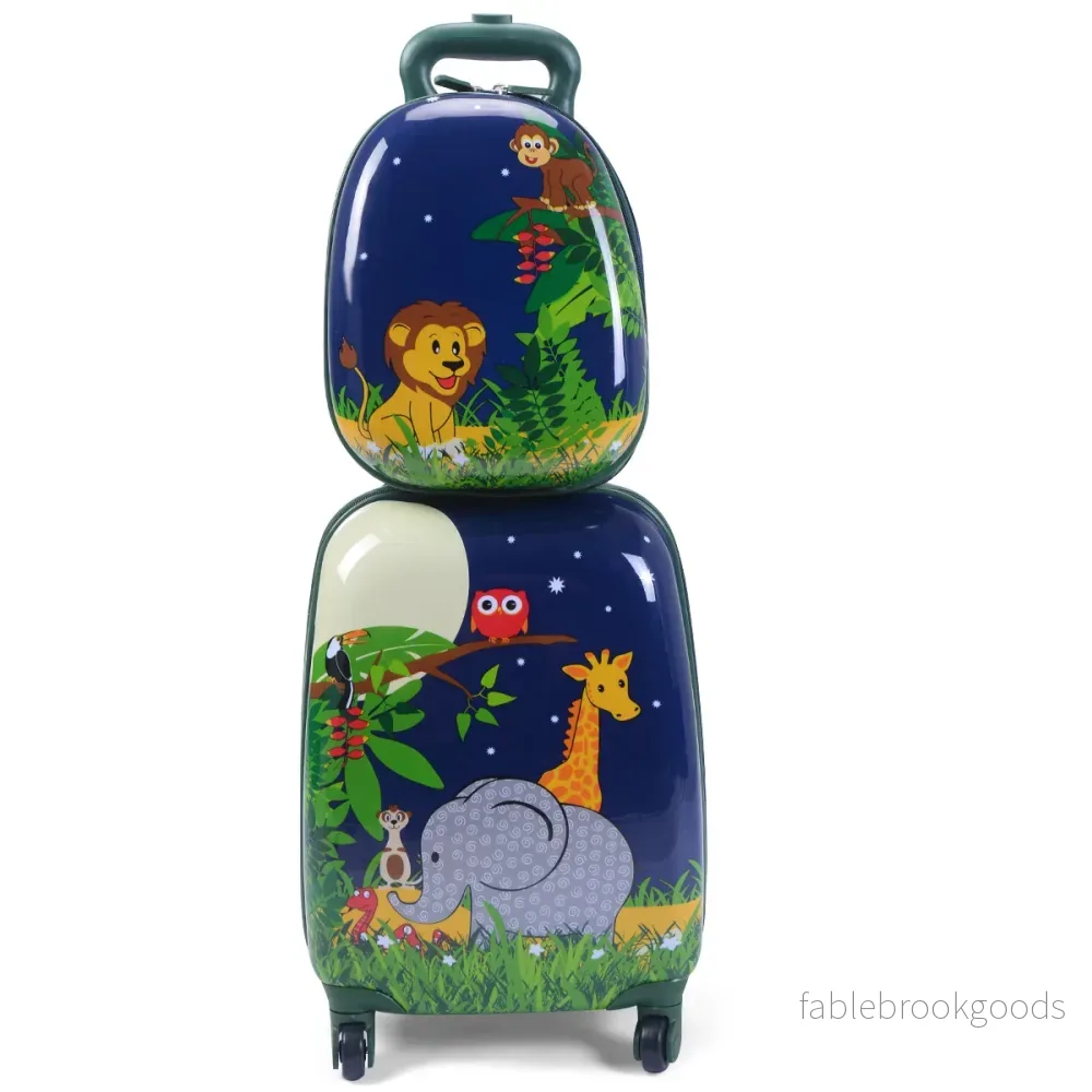 delad – resväska set resbagage barnbagage 16'' + 12'' ryggsäck – 2 – Färgglad - Bild 2