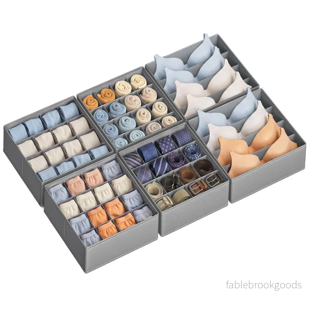 Lade-organizer – Opvouwbaar – Set van Meerdere Boxen – Duifgrijs – 28 x 26 x 10 cm Lade-organizer – Opvouwbaar – Set van Meerdere Boxen – Duifgrijs – 28 x 26 x 10 cm