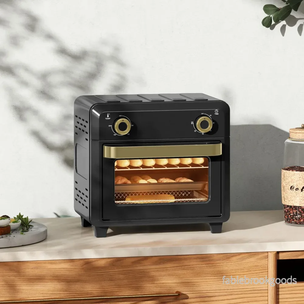 Miniugn med varmluft, airfryer, timer, 10L, svart - Bild 2