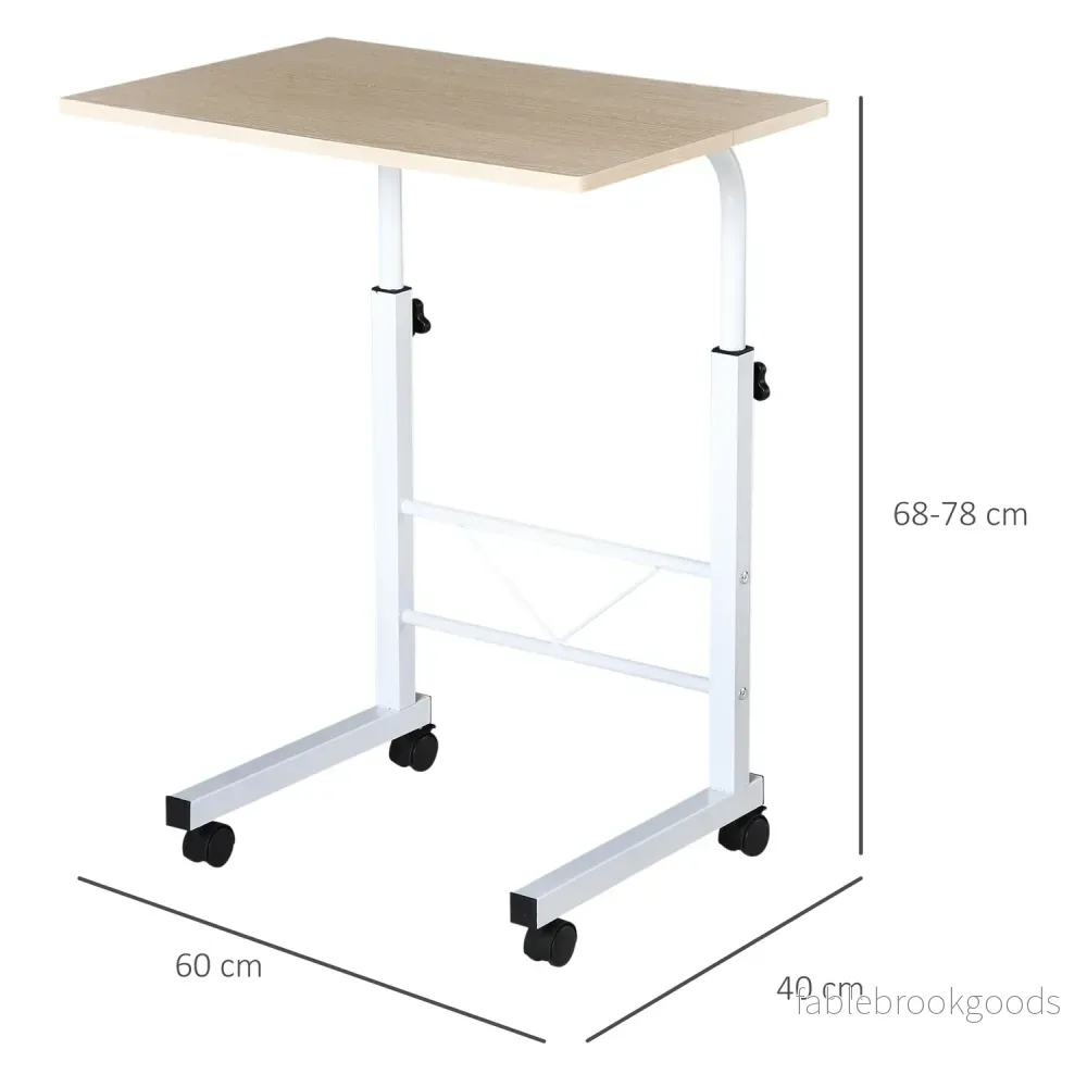 Justerbart sidobord med hjul – Flerfärgad spånskiva - Bild 3