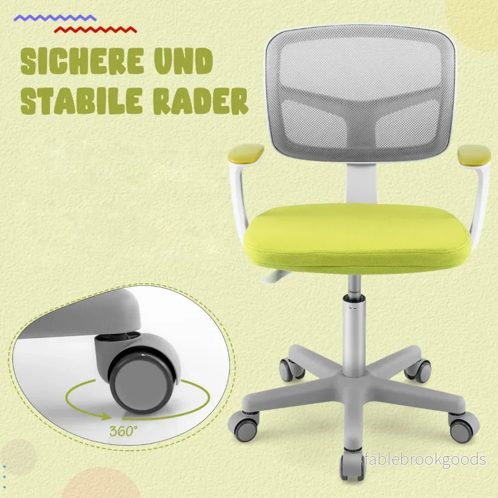 Barnbordsstol – Barndatorstol med justerbar höjd – Grön - Bild 2