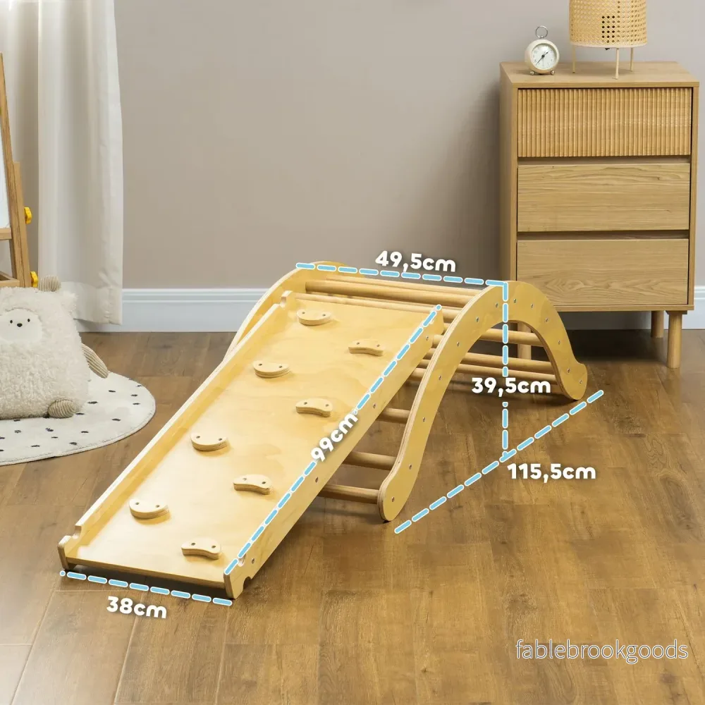 Klätterställning inomhus i trä med rutschkana, åldrarna 1,5–4 - Bild 3