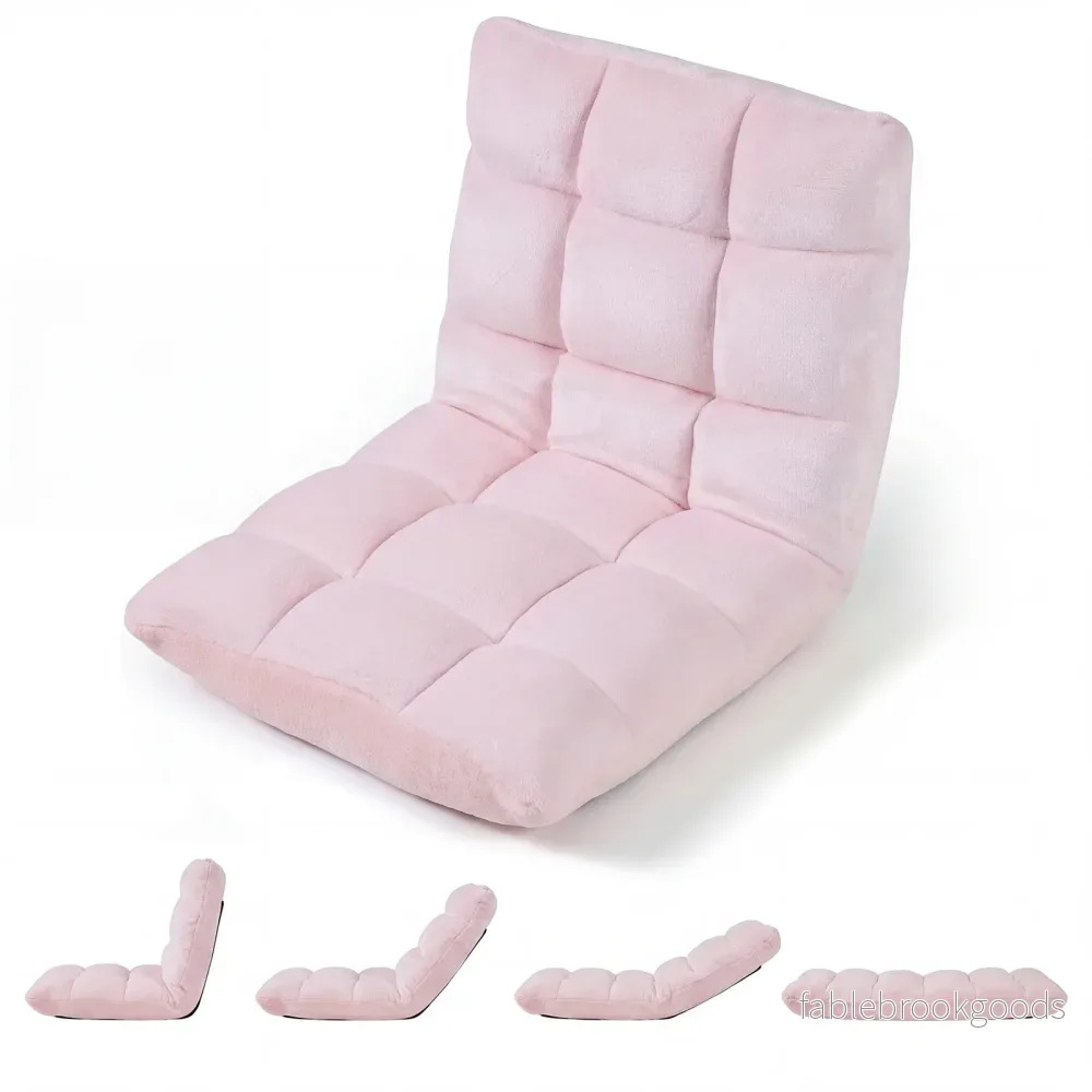 Vikbar – golvstol, med justerbar rygg och högdensitetsskum, – 66,5 x 53 x 53 cm