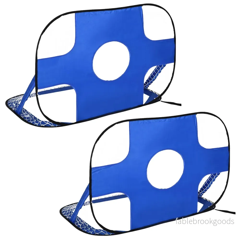 Bärbara pop-up fotbollsmål, set med 2, hopfällbara, 123×80 cm Bärbara pop-up fotbollsmål, set med 2, hopfällbara, 123×80 cm