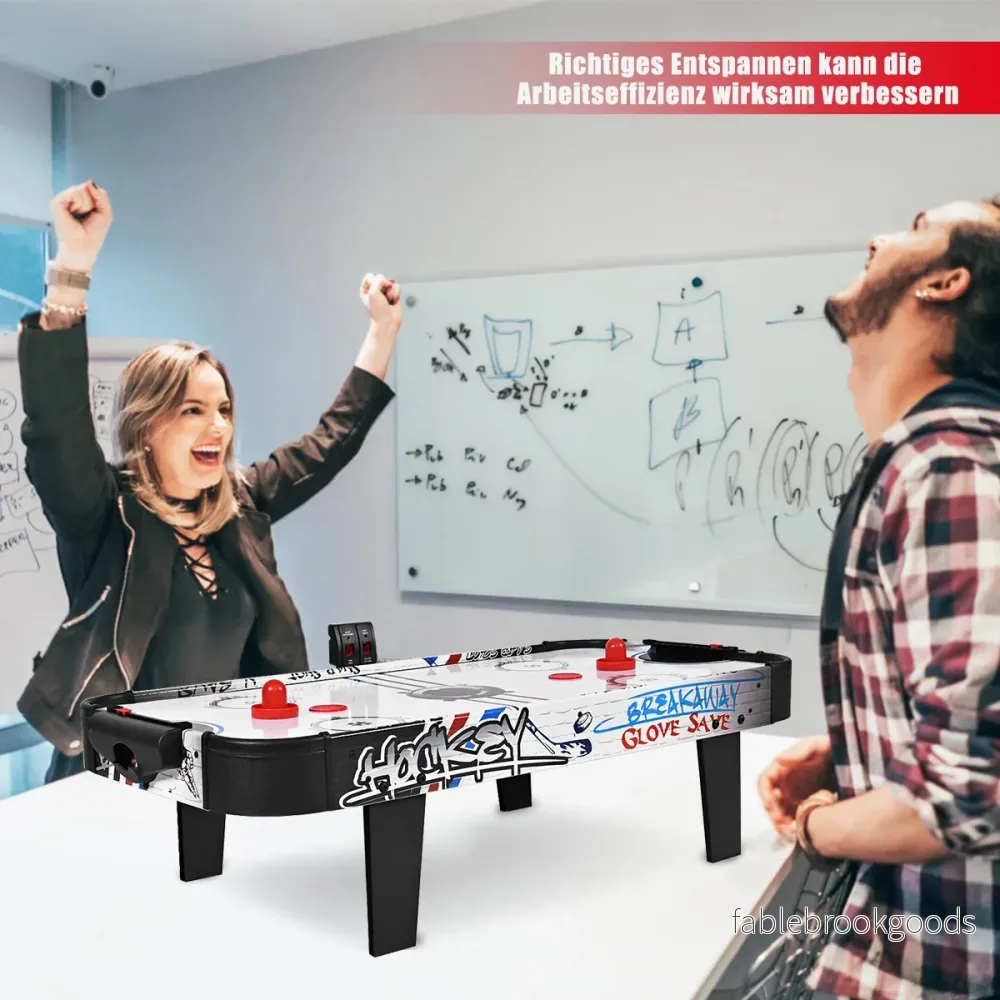 Air – Hockey Set tums minibord för med elektronisk LED resultattavla – 42 – Svart och vit - Bild 2