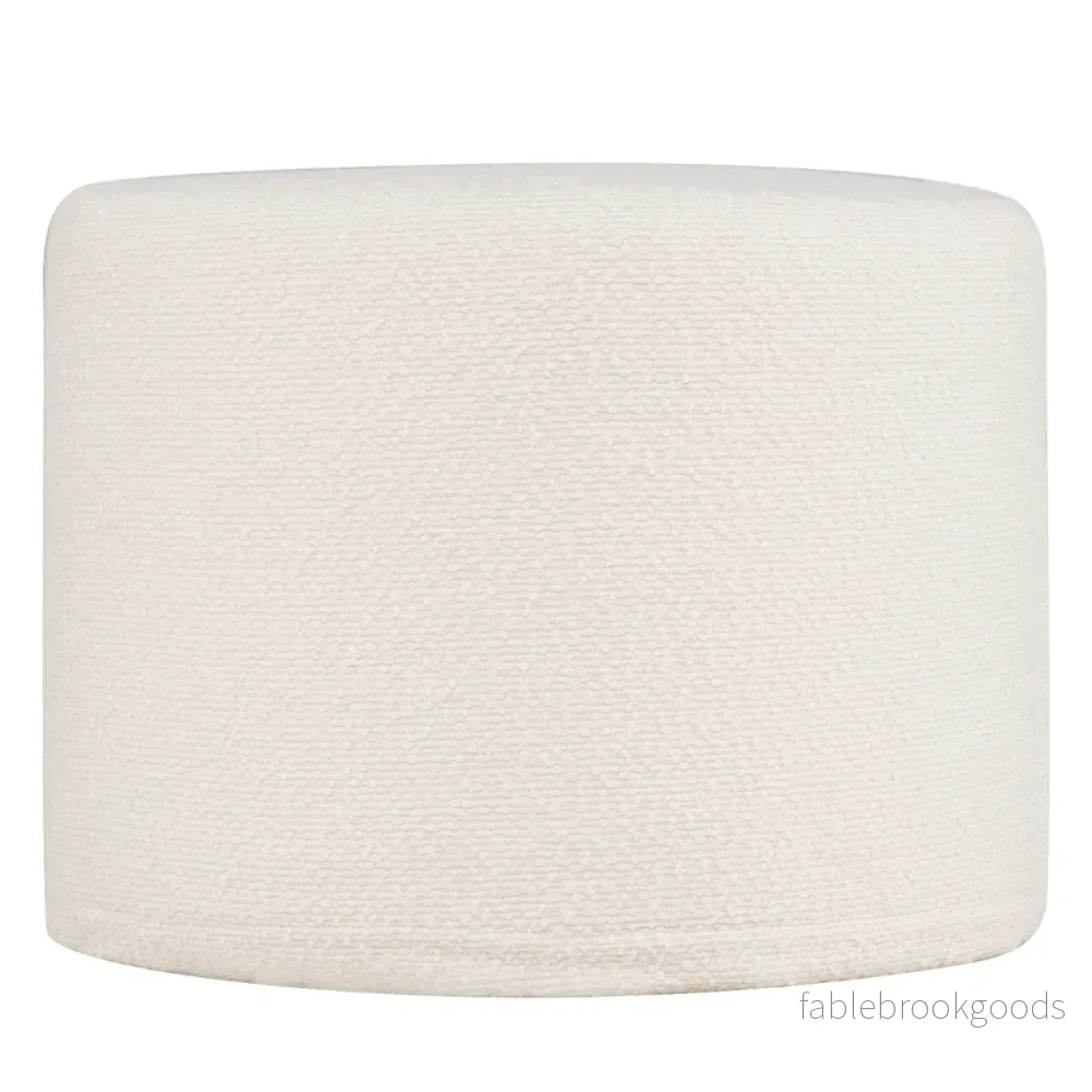 Rund – sittpouf cm, mjuk ottoman med skumgummifyllning och loopgarnstygg – 45 x 35 – Beige