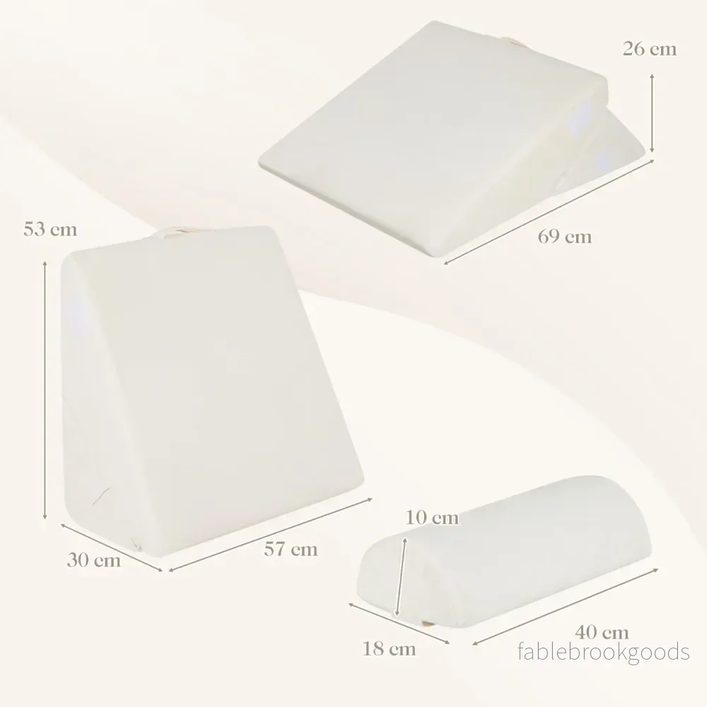 Multifunktionell – kilkudde med nackstöd Memory Foam Ryggkudde Off White – 57 x 30 x 53 cm – Vit - Bild 2