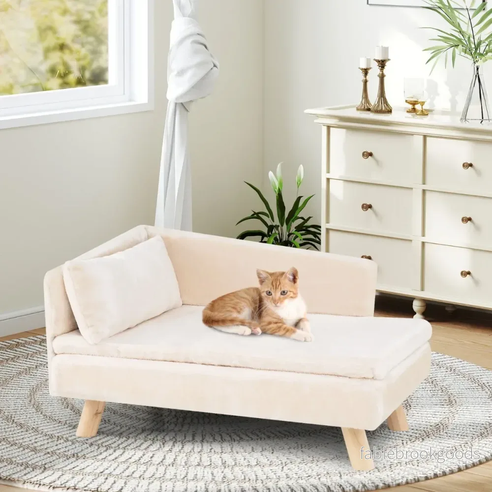 Förhöjt – Hundsoffa för Mellanstor och Liten Valp Katt – Vit - Bild 3