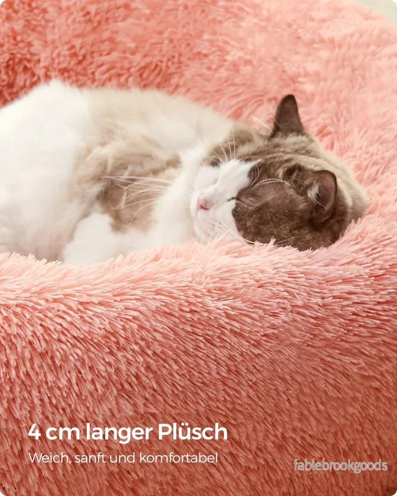Hundbädd – avtagbar fyllning – plysch – rosa - Bild 3