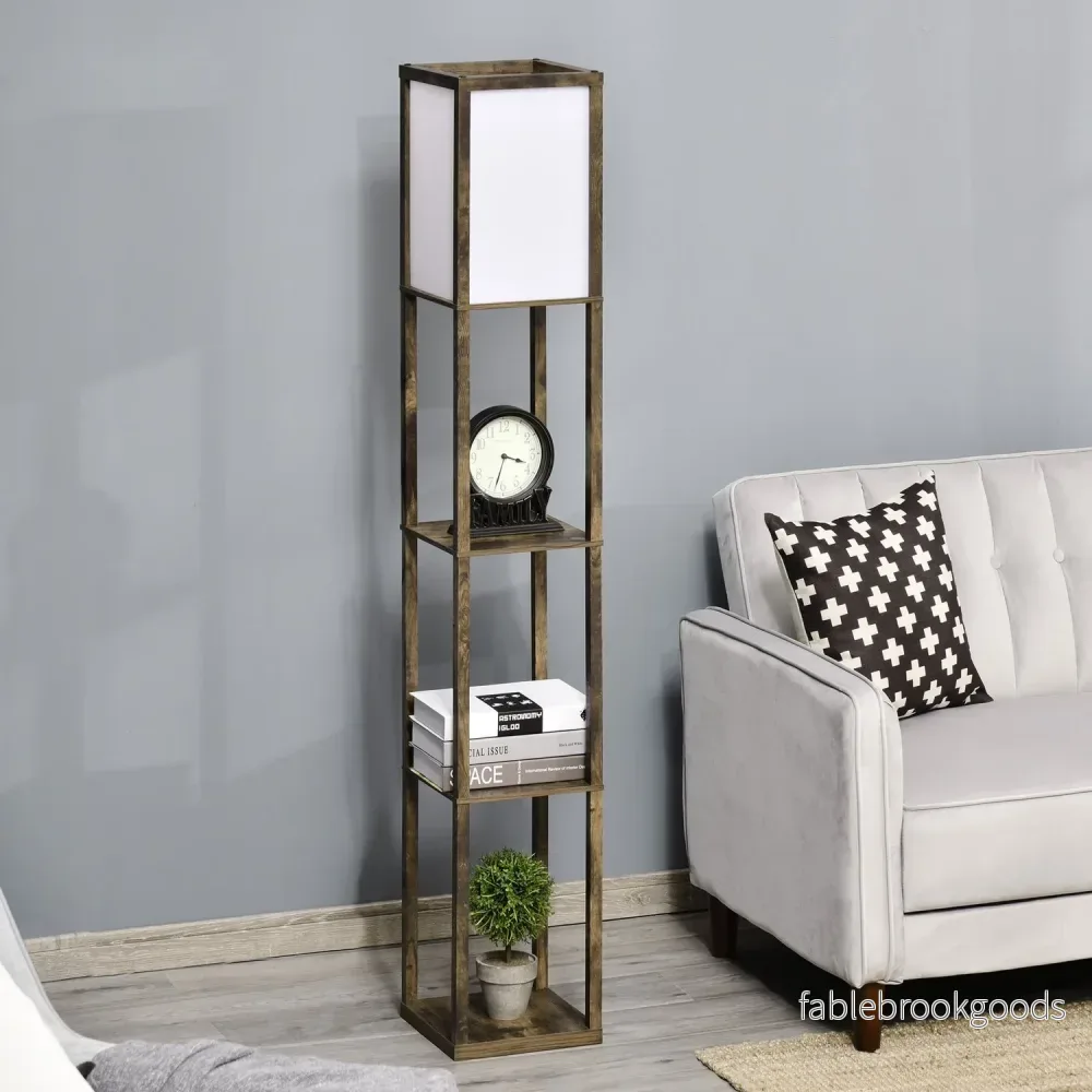 Golvlampa med hyllor och lampskärm, E27 sockel, 40W - Bild 2