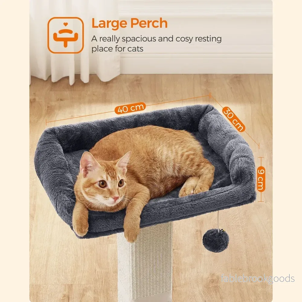Kattträd – Rymlig plyschplattform – Mörkgrå - Bild 2