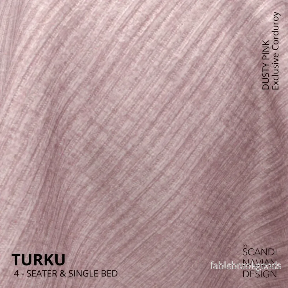 Turku 4-seater sofa/single bed Exclusive Corduroy, Dusty Pink removable & washable covers - Bild 3