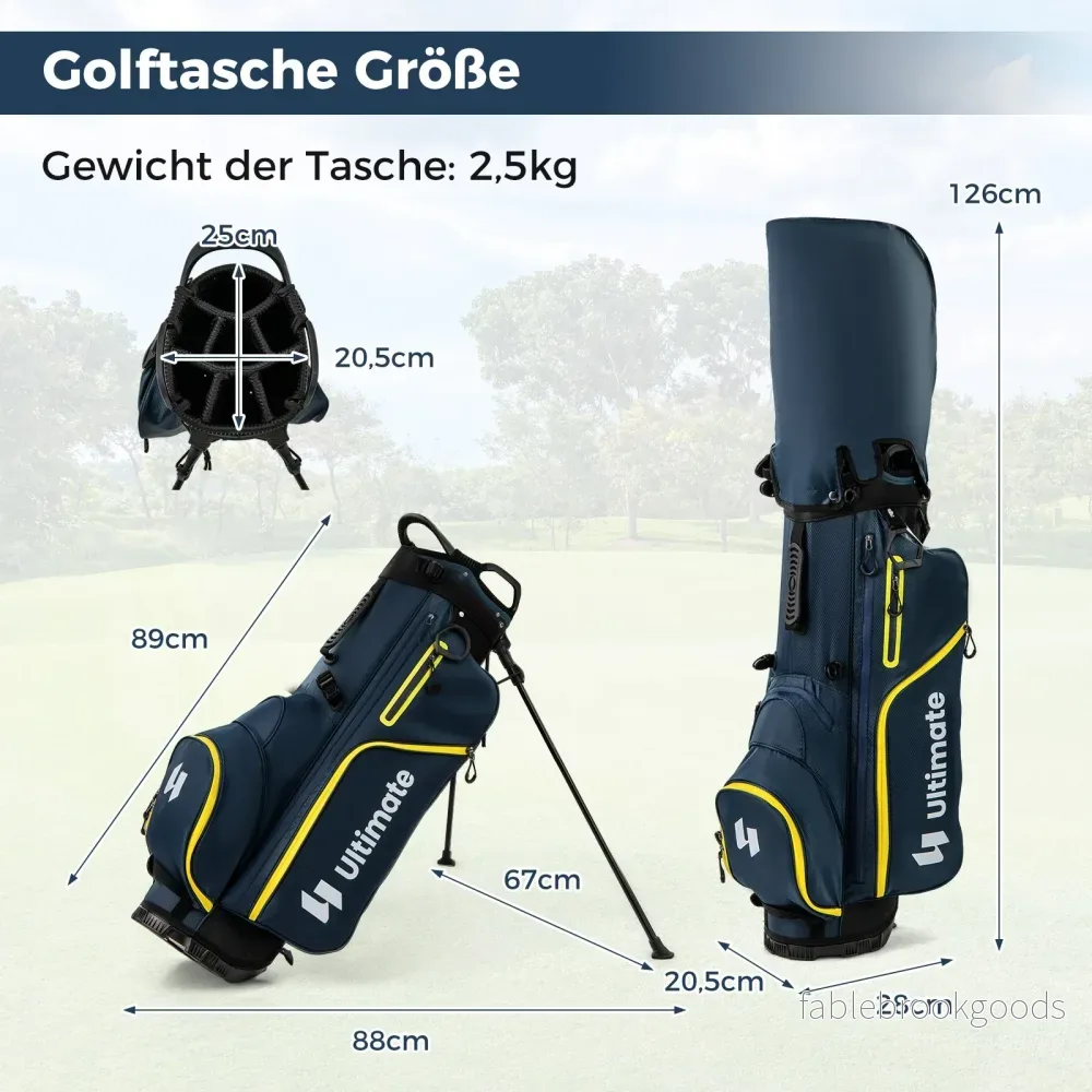 delat – komplett golfklubbsset med golfbag och regnskydd – 15 – Gul - Bild 2