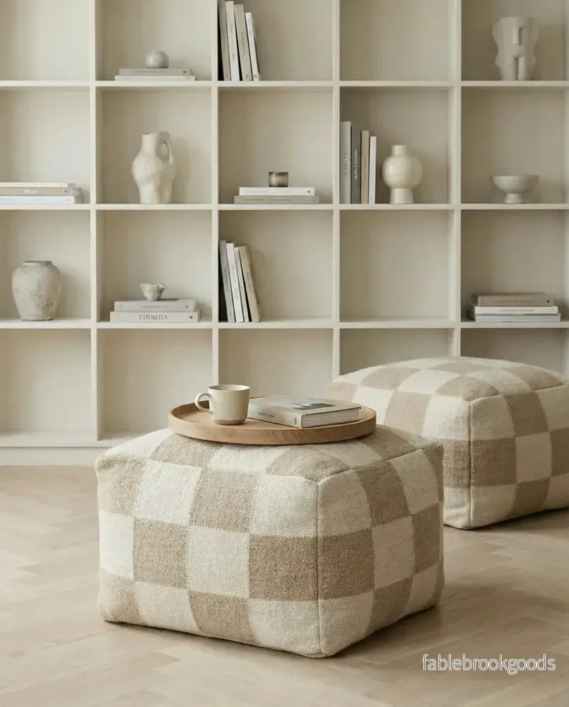 Puff Square Vit/Natur - Bild 2